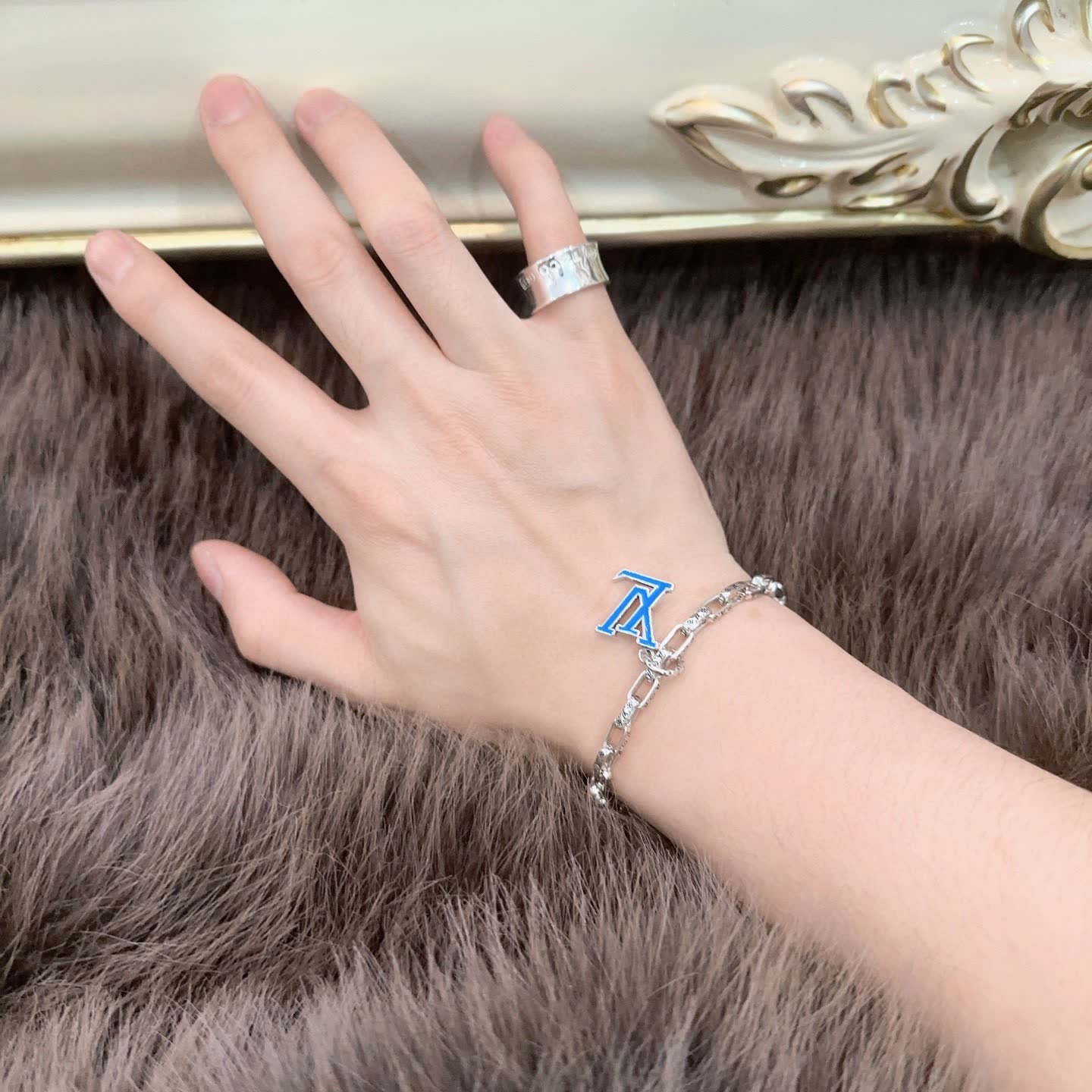 Louis Vuitton Silver Tone Bracelet